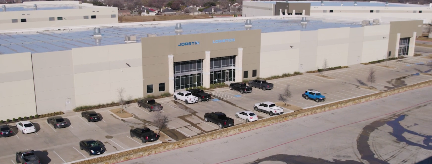 Jorstin Warehouse aerial view, Fort Worth, TX